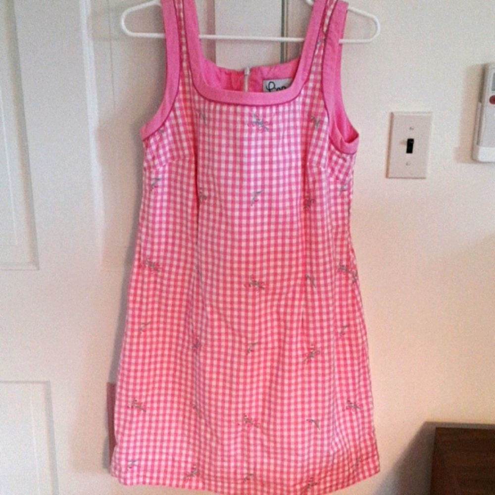 Lilly Pulitzer pink and white dress w flowers
